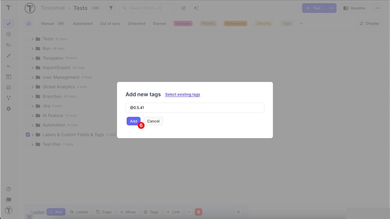 New tag is created